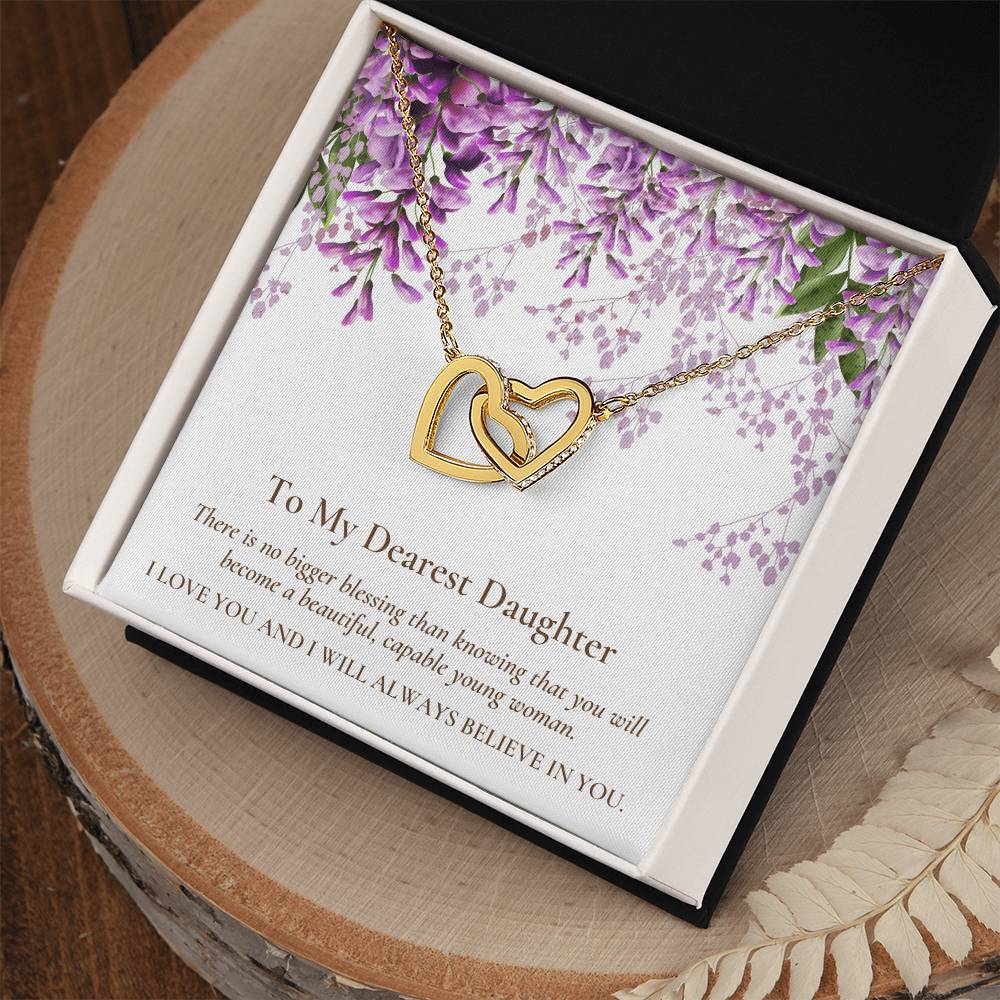 Interlocking Hearts Dearest Daughter Pendant Necklace Interlocking Hearts Necklace