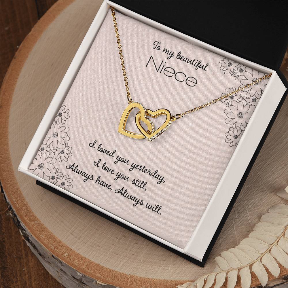 To My Beautiful Niece Interlocking Hearts Necklace