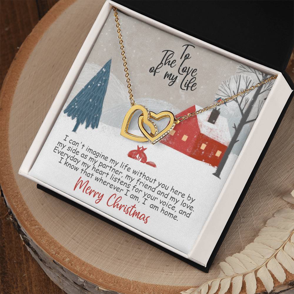 Merry Christmas To The Love Of My Life Intertwined Hearts Interlocking Hearts Necklace