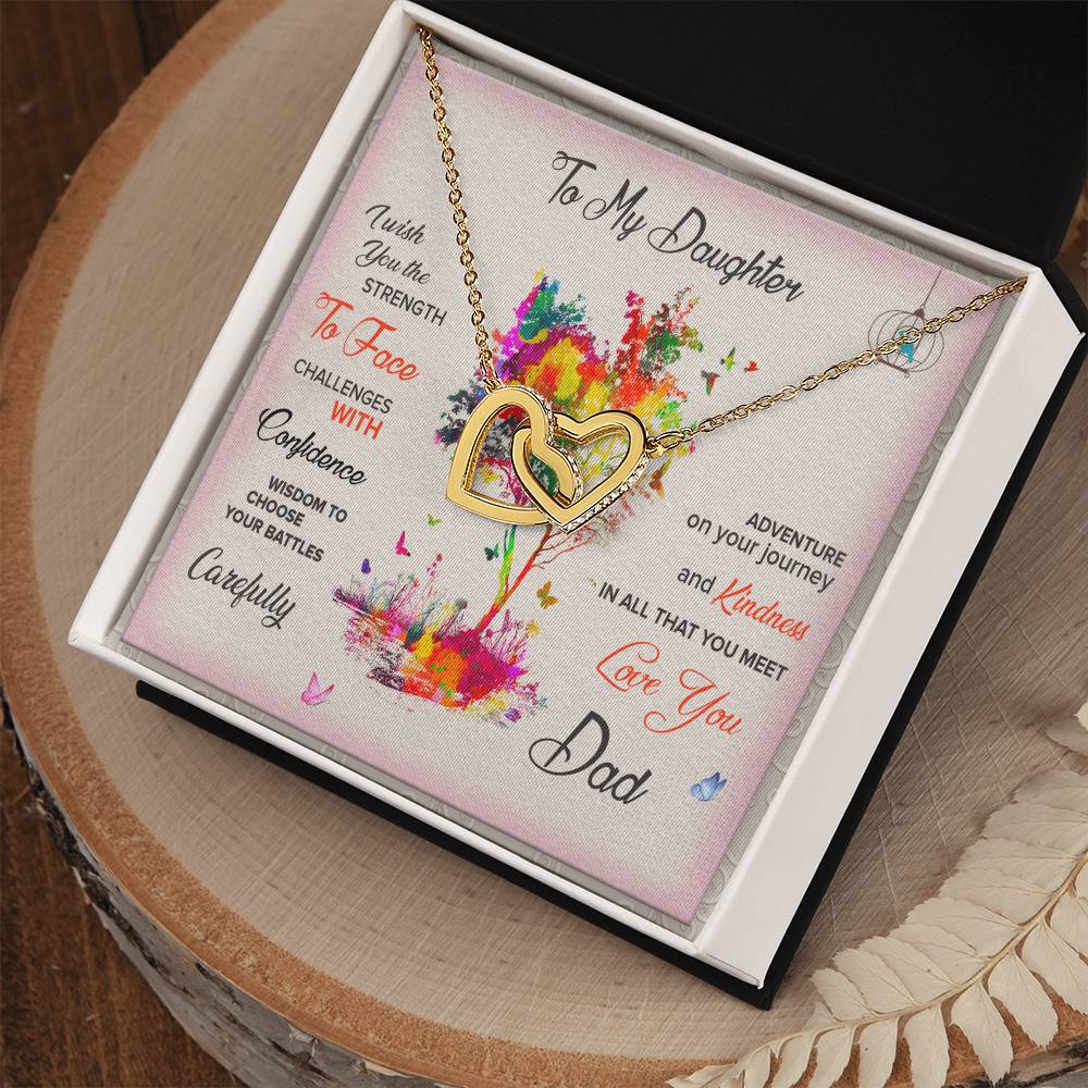 Daughter Necklace From Dad Interlocking Hearts Necklace
