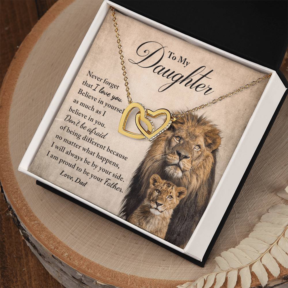My Daughter - Believe In Yourself - Necklace Interlocking Hearts Necklace