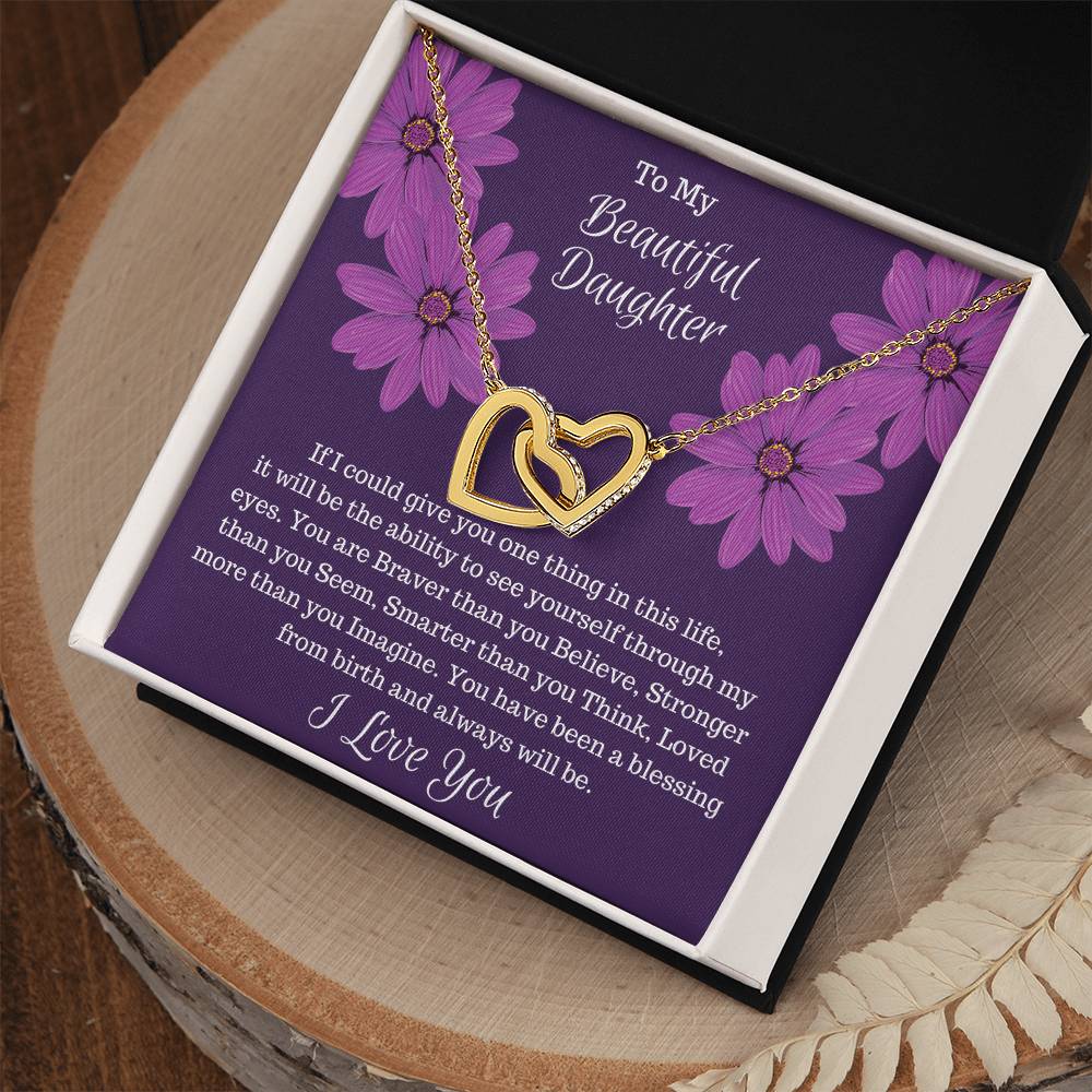 Gift For Daughter - If I Could Give You One Thing. Interlocked Hearts Interlocking Hearts Necklace
