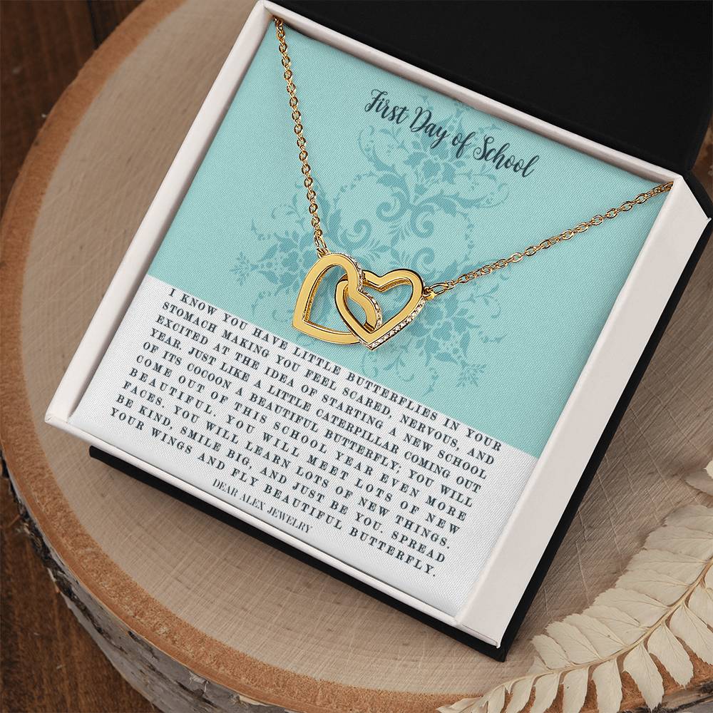First Day Of School Interlocking Hearts Necklace