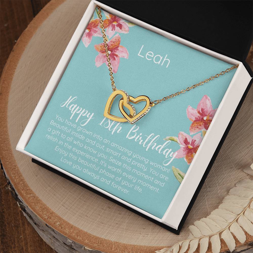 Personalized Happy 18Th Birthday Interlocked Hearts Necklace Interlocking Hearts Necklace