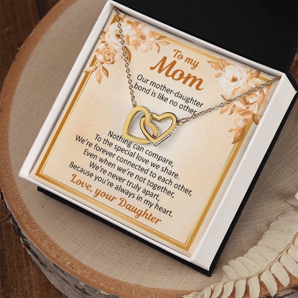 To My Mom - Our Mother Daughter Bond - Necklace Interlocking Hearts Necklace