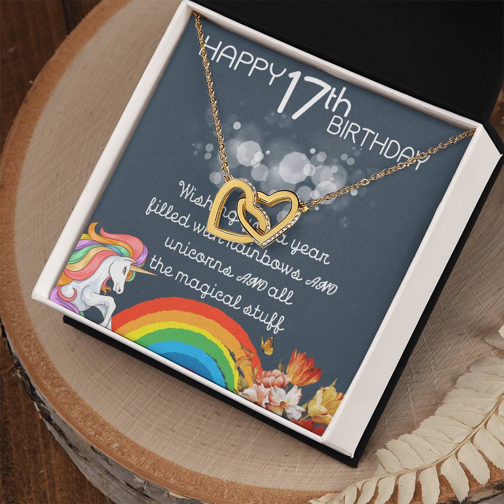17Th Birthday Necklace Gifts For Girls Cute Unicorn 17 Years Old Girl Jewelry Gift For Daughter Niece Interlocking Necklace Xu246Il10 Interlocking Hearts Necklace
