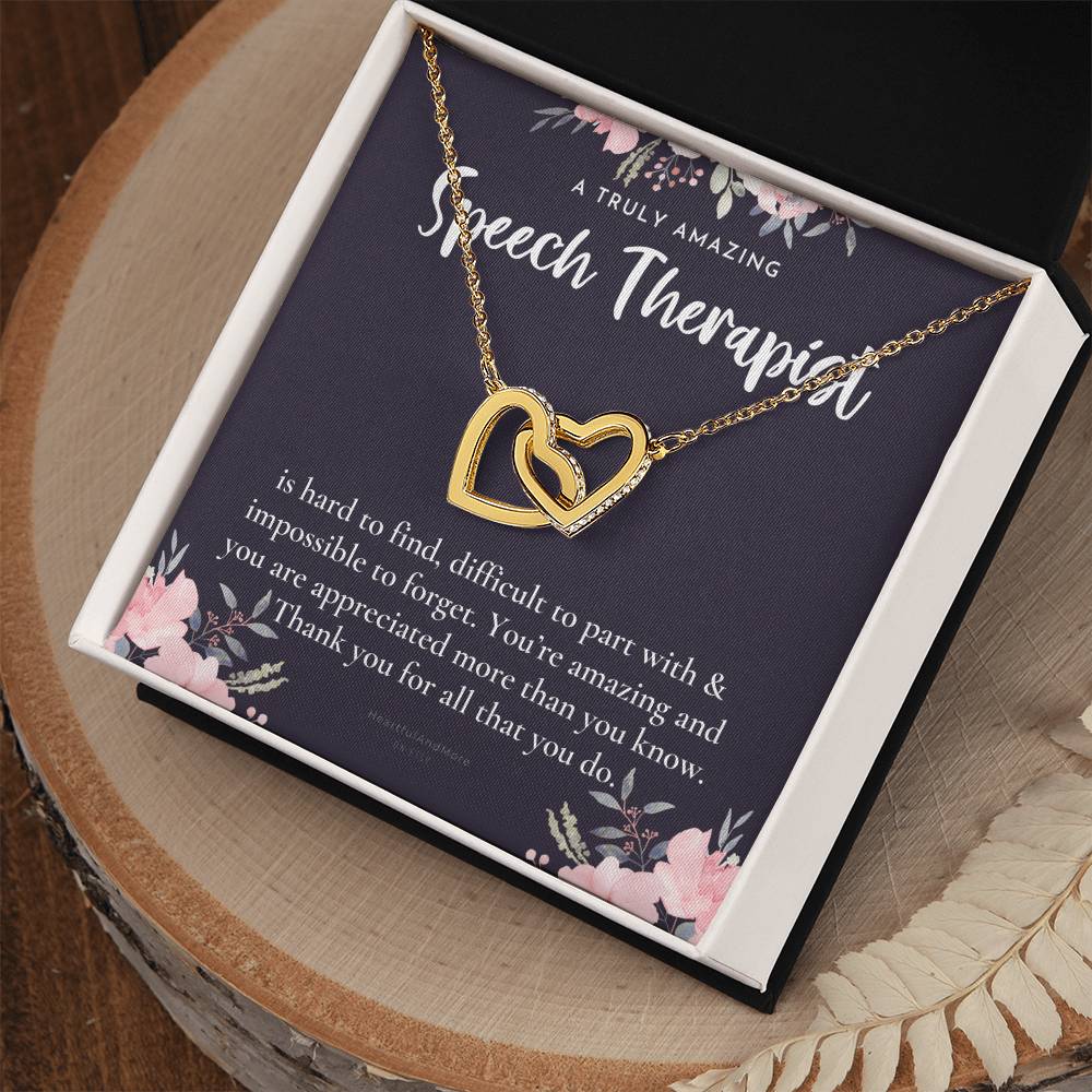 Speech Therapist Gift Amazing Speech Therapist Gift Necklace Language Pathologist Gift For Speech Pathologist Interlocking Hearts Necklace