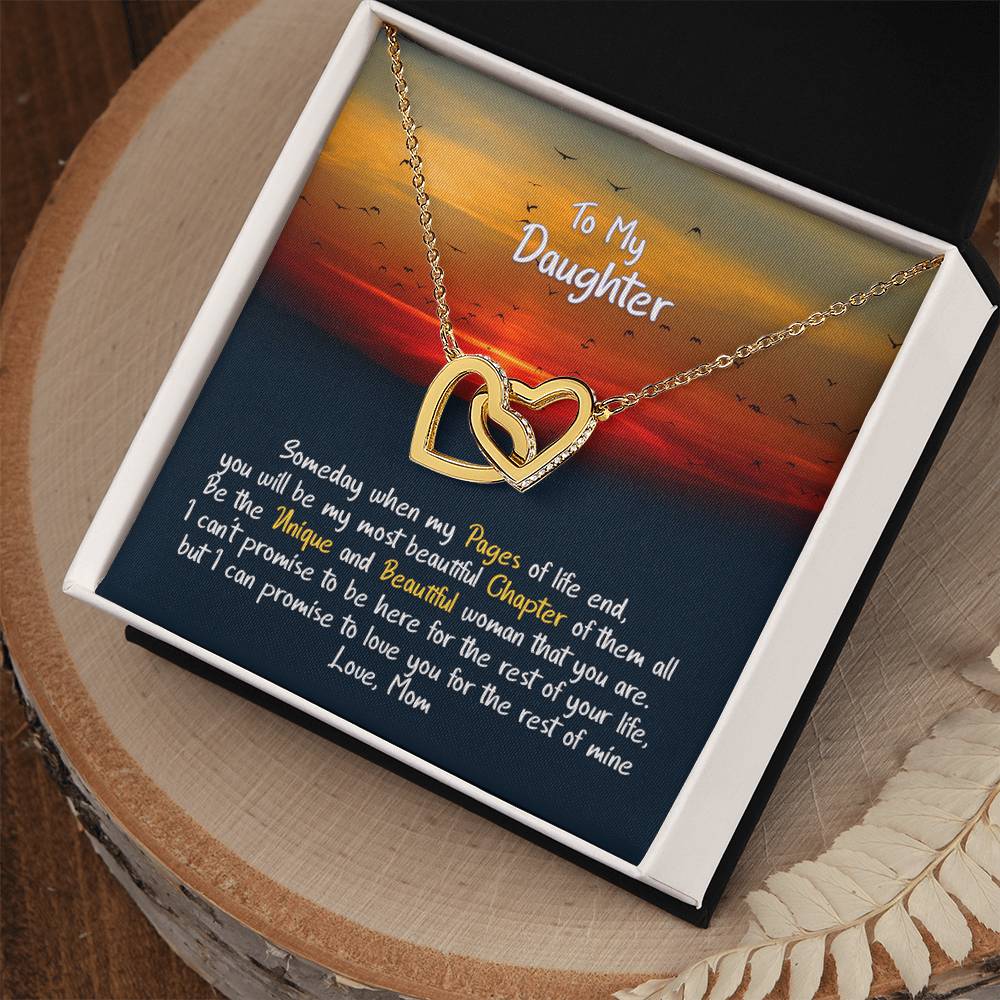 Daughter My Beautiful Chapter - Hearts Necklace Interlocking Hearts Necklace