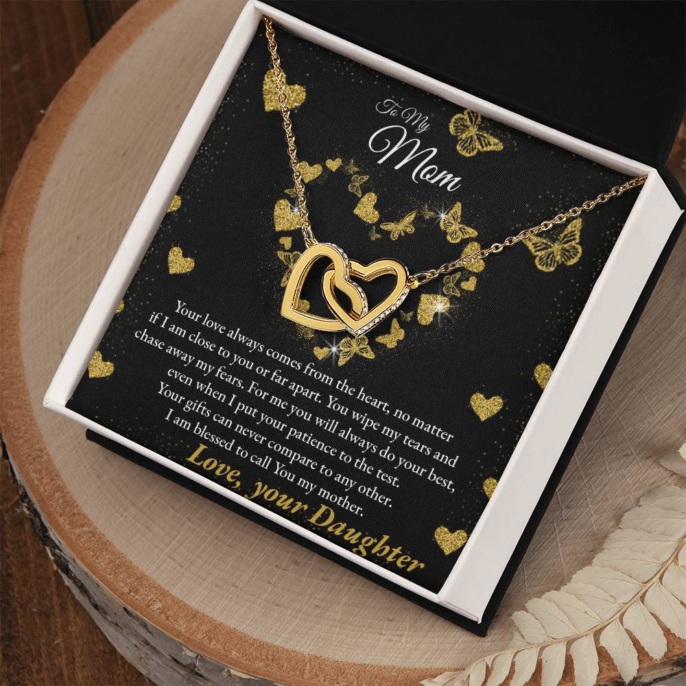 Love Always Comes From The Heart - To My Mom Interlocking Hearts Necklace
