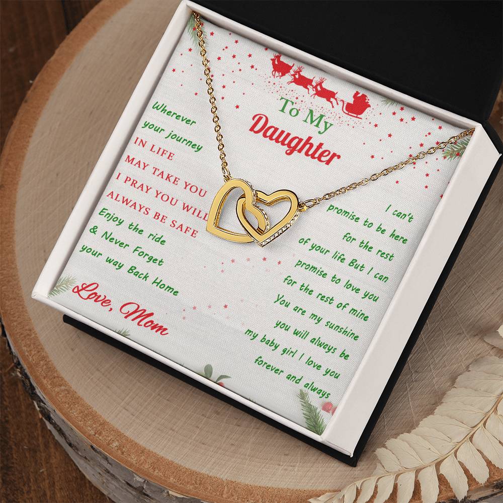 Gift For Daughter - Journey Rest Of Mine Interlocking Hearts Necklace