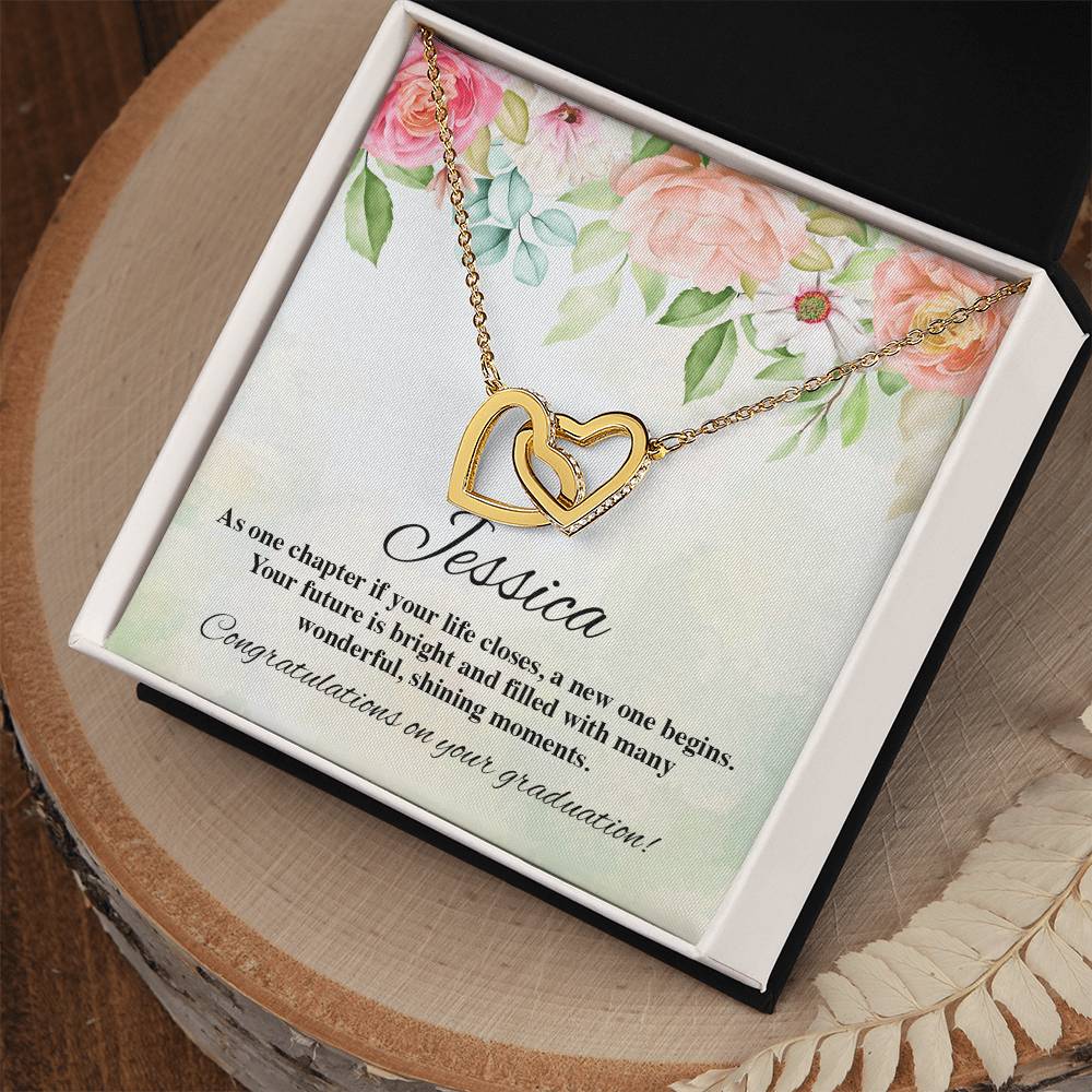 On Your Graduation Necklace Interlocking Hearts Necklace