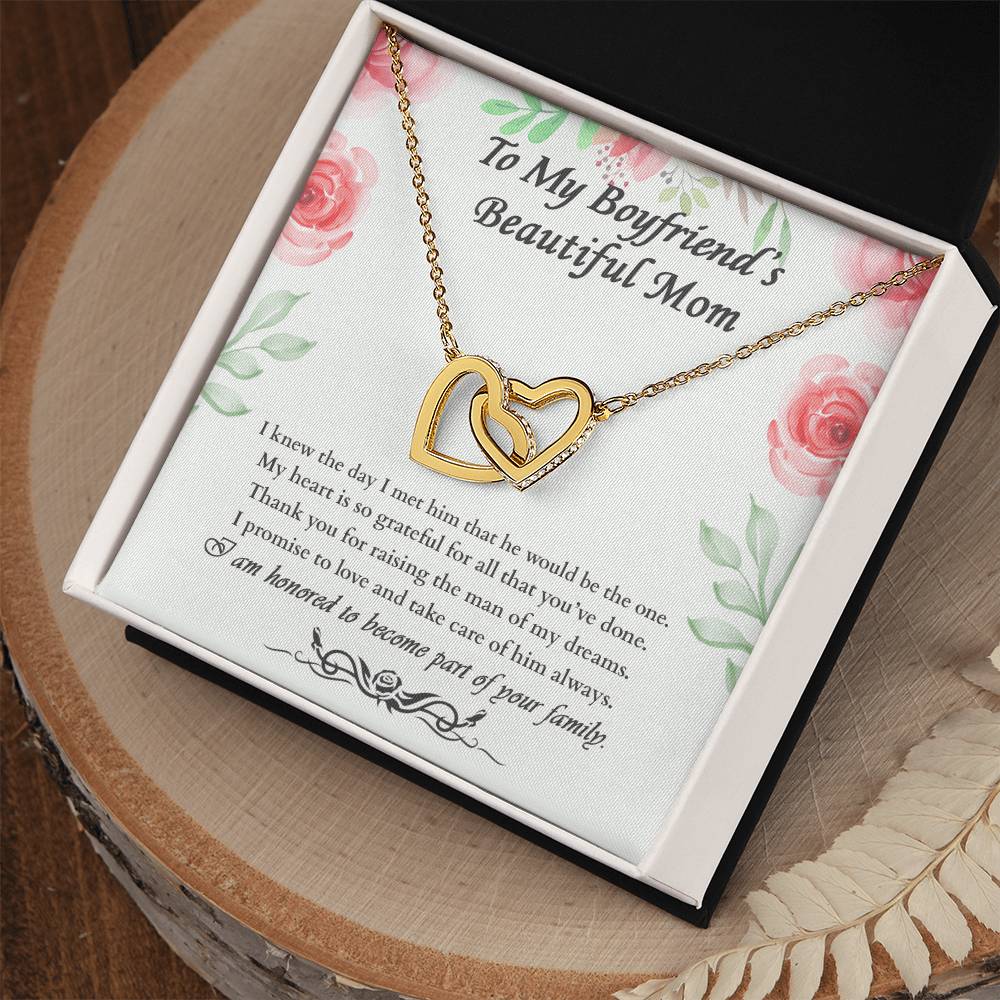 Gift For Boyfriend'S Mom - The Day I Met Him - Interlocking Interlocking Hearts Necklace