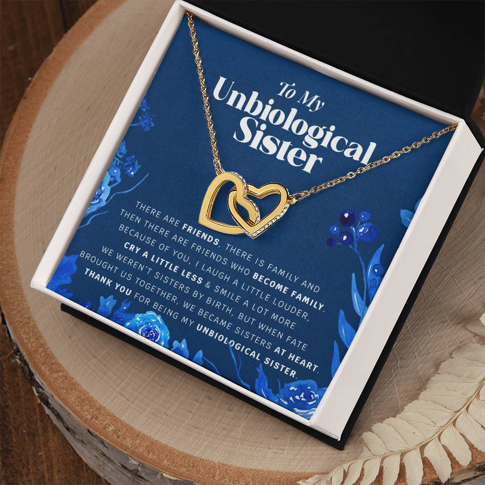Unbiological Sister Necklace Gift Jewelry Gifts For Best Friend Birthday Thank You Interlocking Hearts Necklace