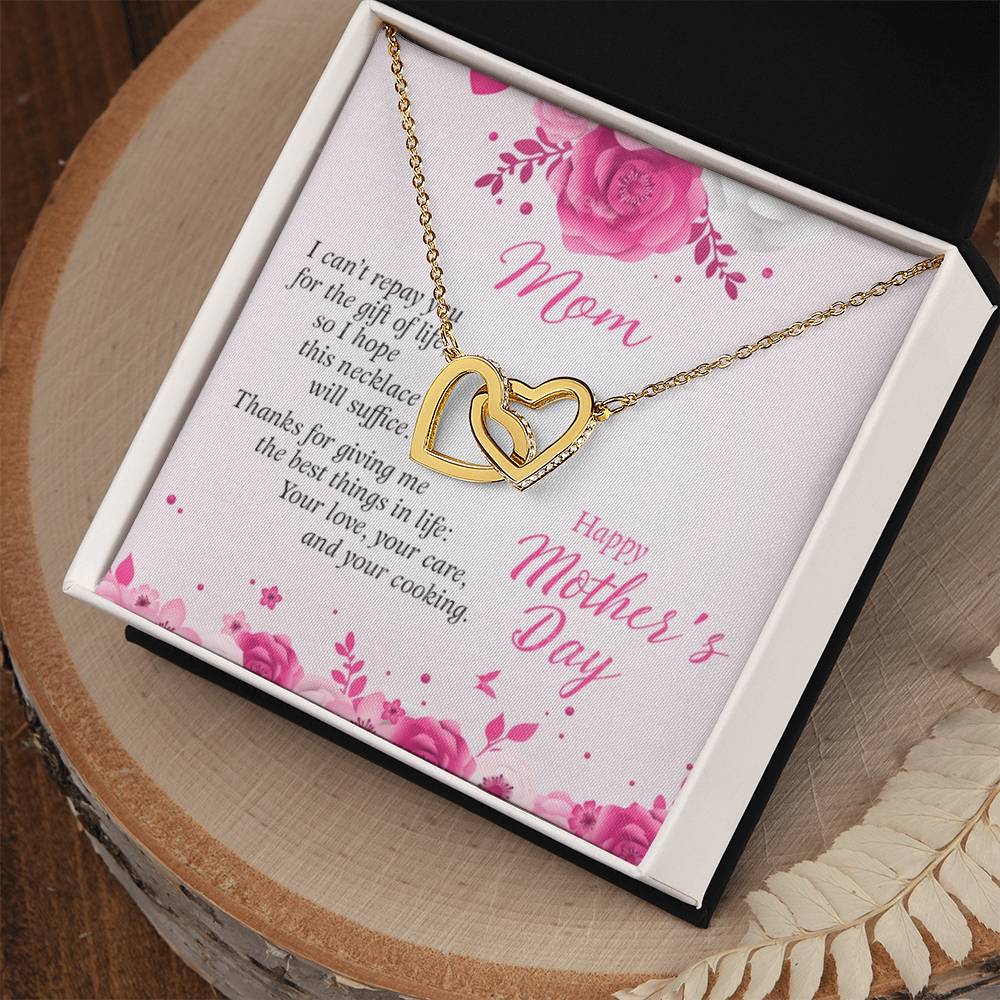 To My Mom Necklace Interlocking Hearts Necklace