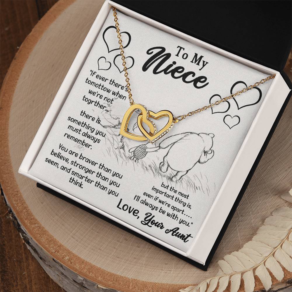 To My Niece Love Your Aunt Interlocking Hearts Necklace Gift For Niece Niece Gift From Aunt Niece Necklace Niece Birthday Gift