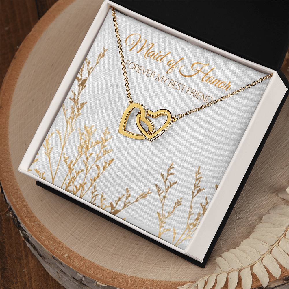 Maid Of Honor Proposal Necklace Maid Of Honor Proposal Gift Box Maid Of Honor Wedding Gift Interlocking Hearts Necklace For Maid Of Honor