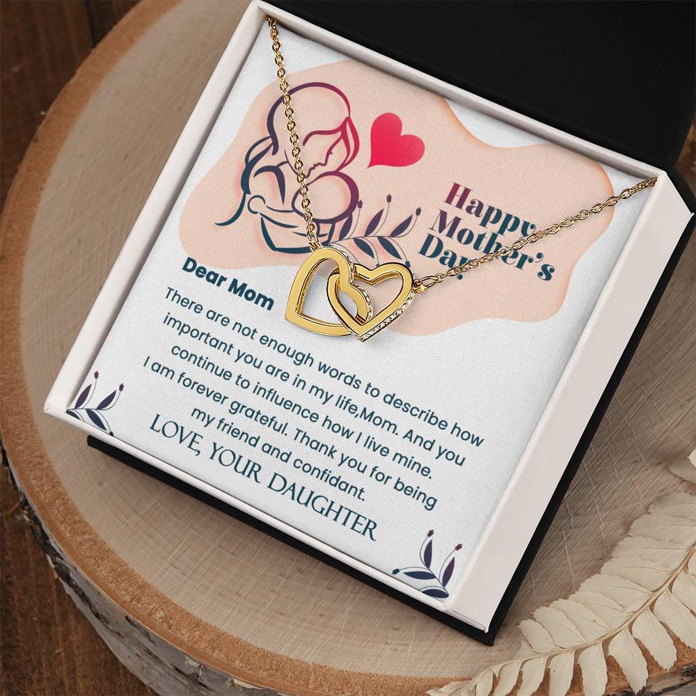 Dear Mom- Mother'S Day Gift- Perfect Gift For Mom Interlocking Hearts Necklace