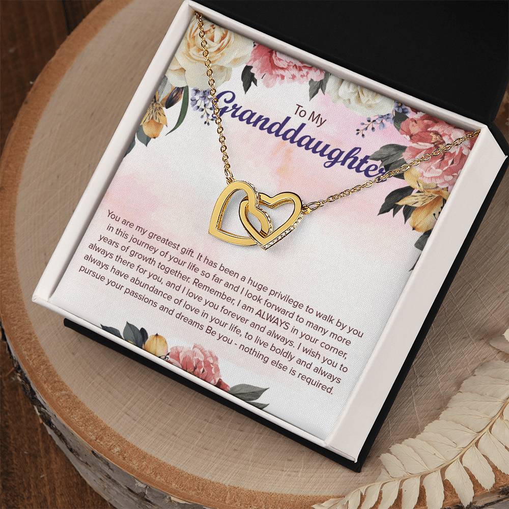 Interlocking Hearts Necklace For Granddaughter