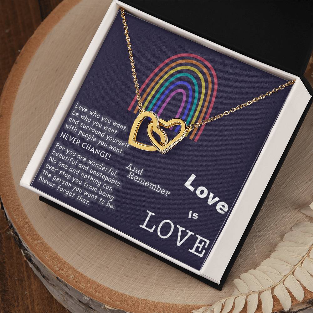 Lesbian Jewelry Lesbian Pride Necklace Lesbian Gift For Girlfriend Lesbian Couple Gift Lgbt Couple Gift Gift For Gay Pride Girlfriend Interlocking Hearts Necklace