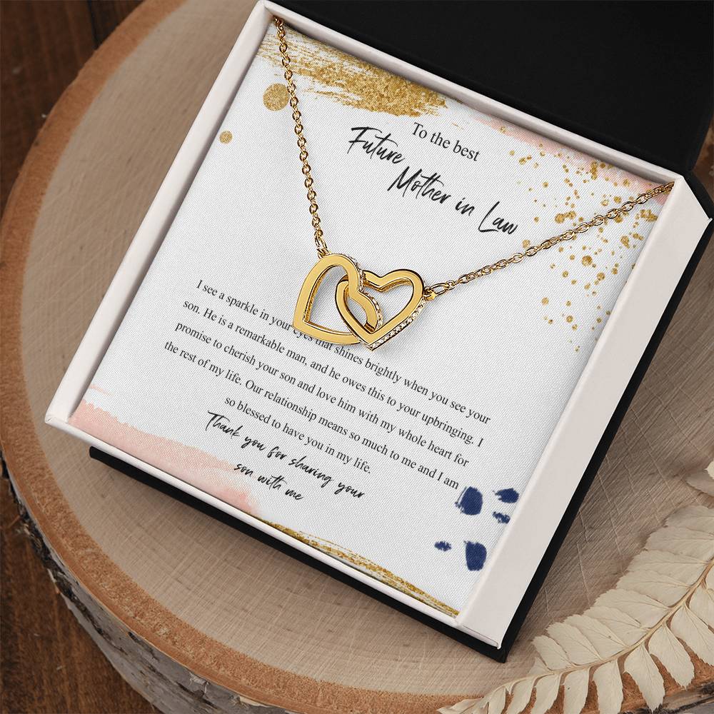 To The Best Future Mother In Law Interlocking Hearts Necklace