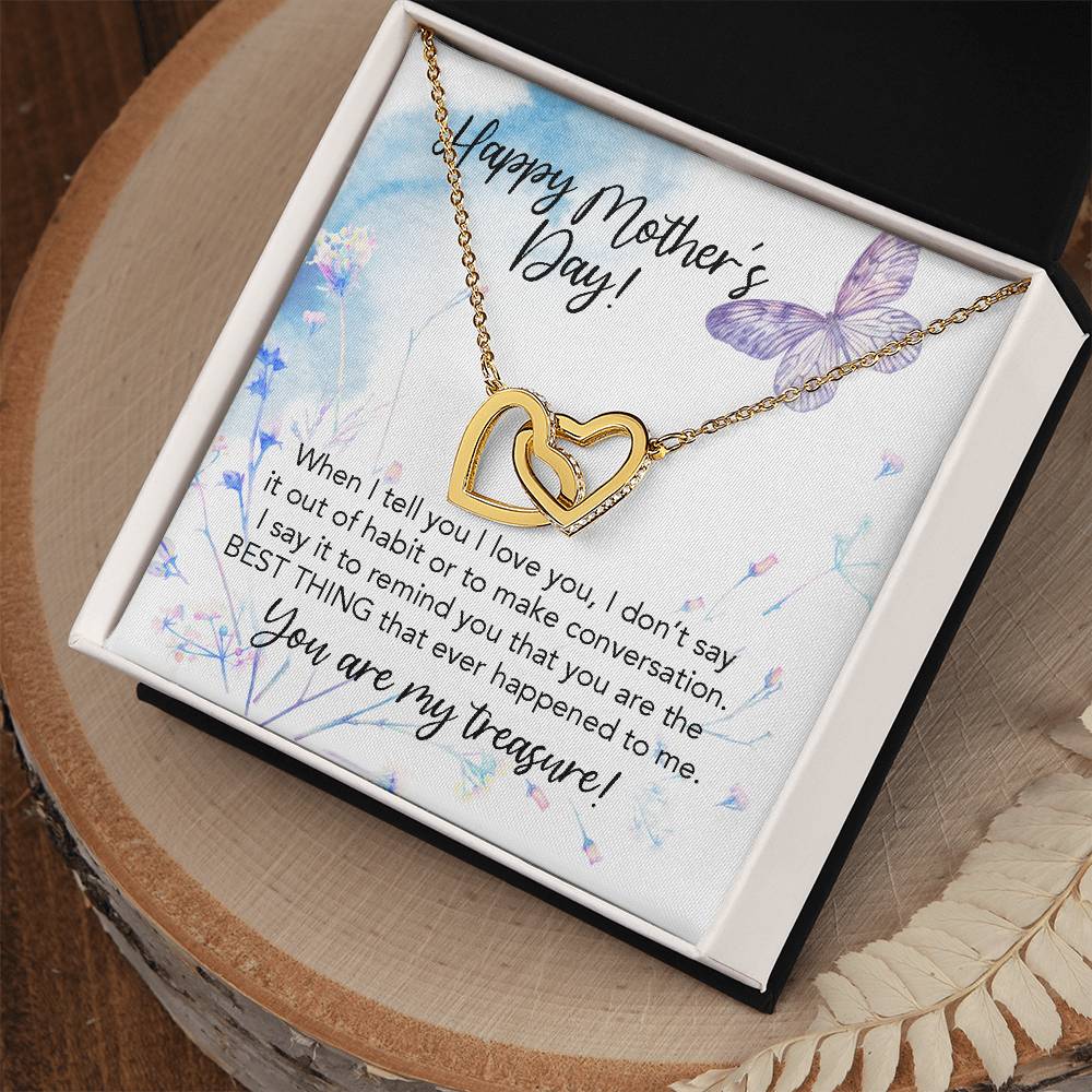 Happy Mother'S Day To My Wife You Are The Best Thing That Ever Happened To Me Our Hearts Are Forever Locked As One Interlocking Hearts Necklace