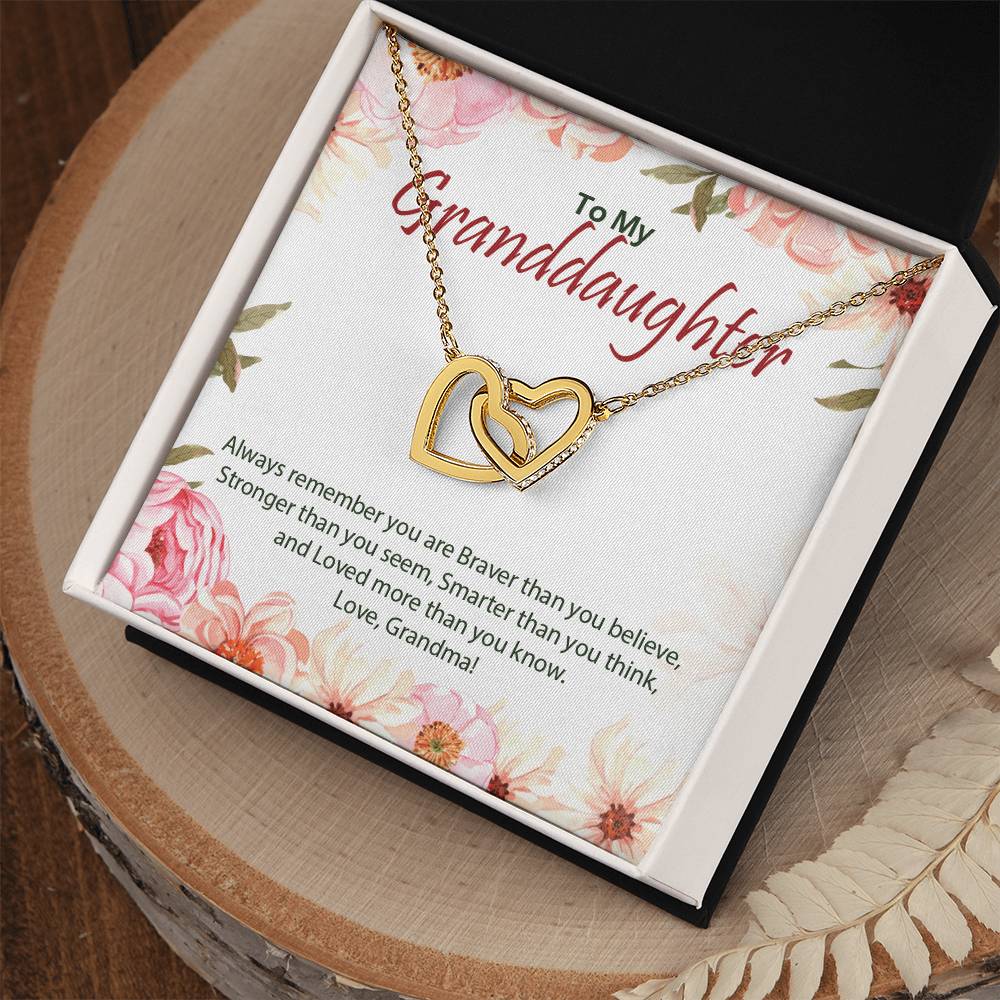 Interlocking Hearts Necklace For Granddaughter