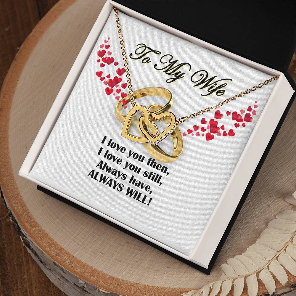 To My Wife - I Love You Forever - Perfect Gift For Wife - Tmfw26 Interlocking Hearts Necklace