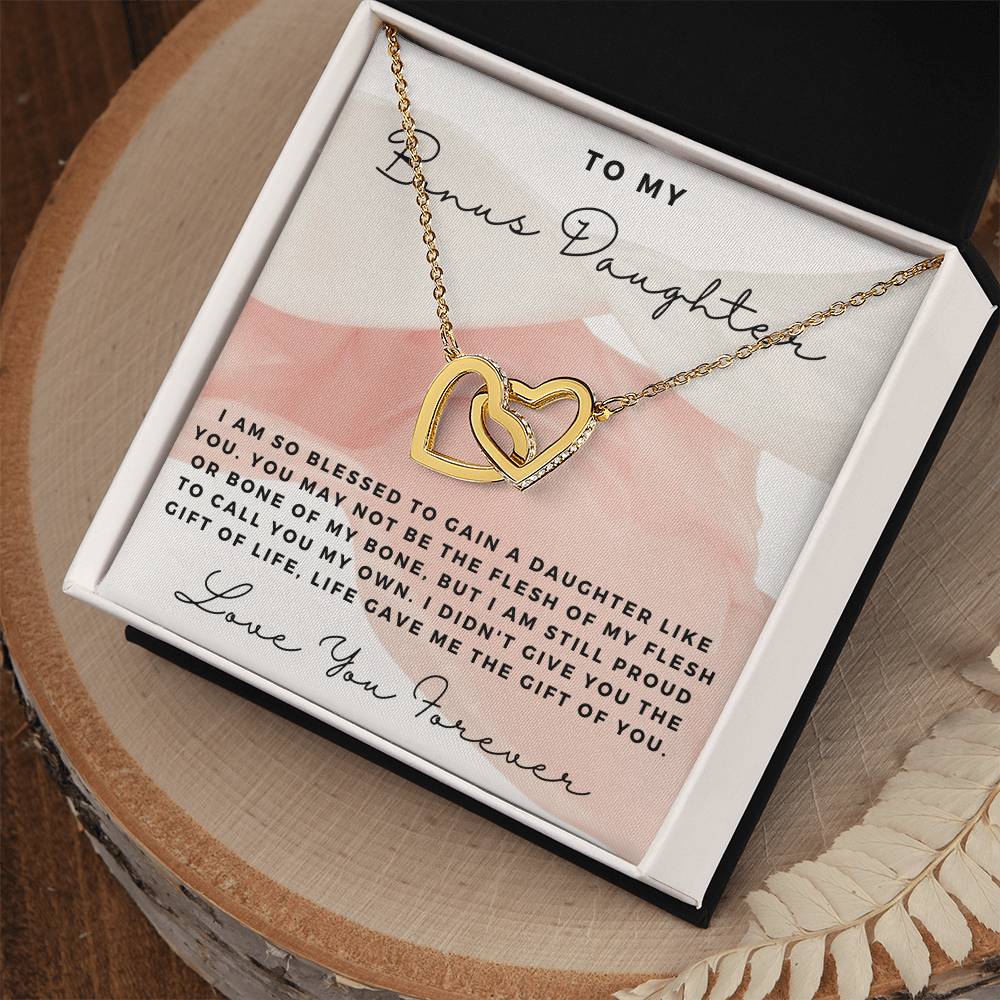 Cz Necklace Gift For Bonus Daughter Interlocking Hearts Necklace