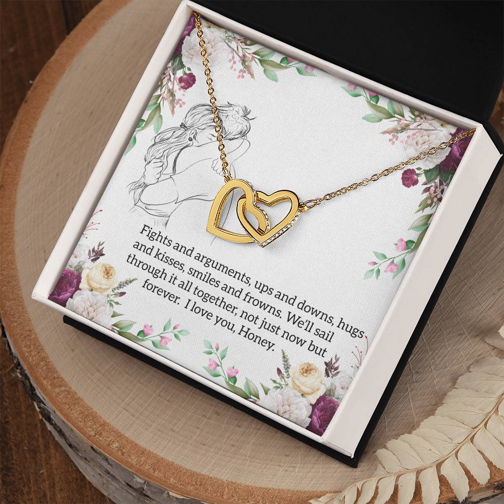 Gift For Girlfriend Interlocking Hearts Necklace