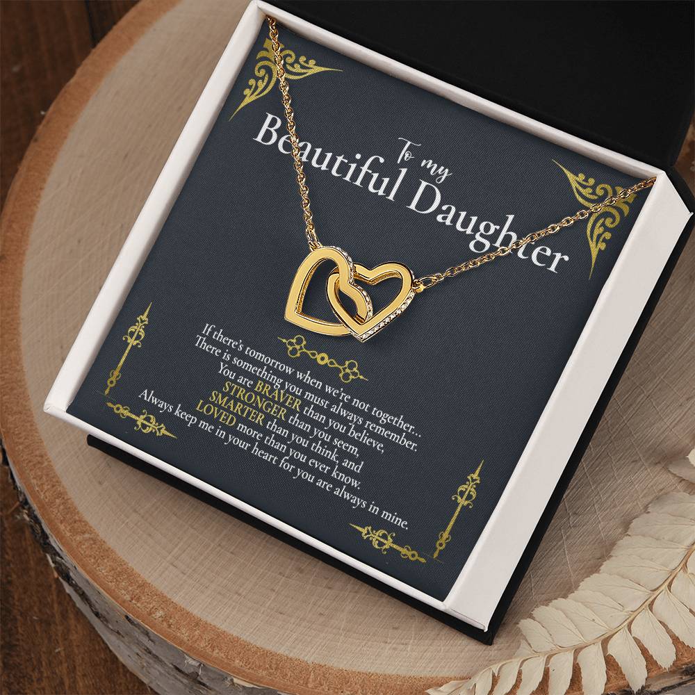 Interlocked Hearts - To Daughter Interlocking Hearts Necklace