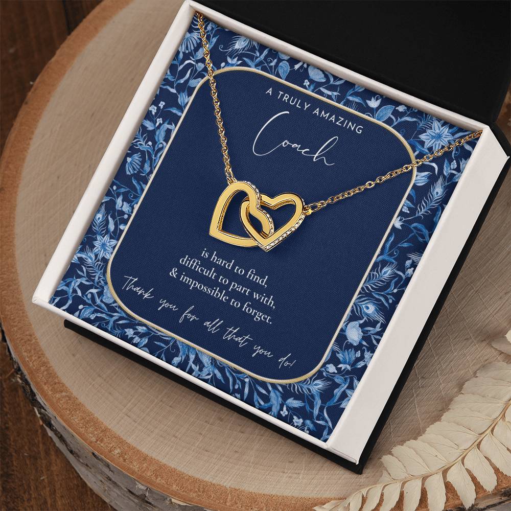 Gymnastics Coach Gift For Women Leaving Gift For Gymnastics Coach To A Truly Amazing Gymnastics Coach Thank You Gift Interlocking Hearts Necklace