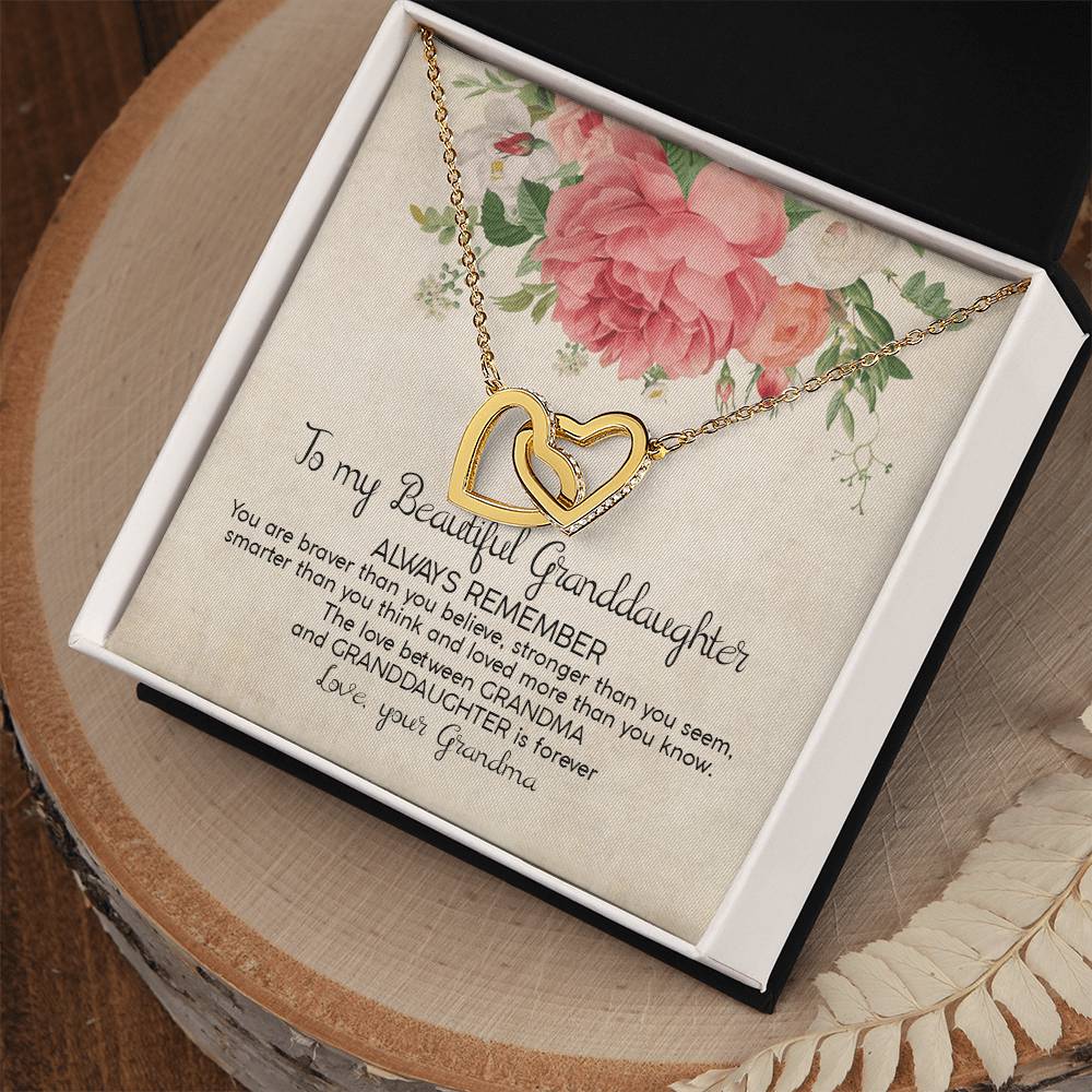 Always Remember - Best Gift For Granddaughter Interlocking Hearts Necklace