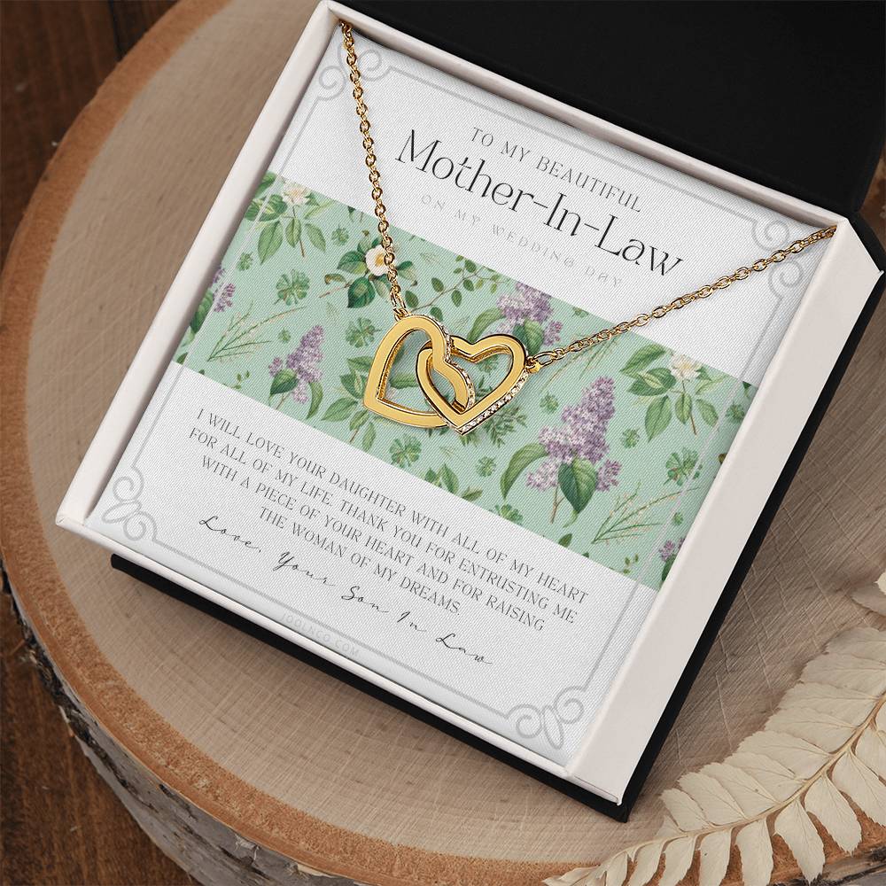 Mother Of The Bride Gift From Groom Mother In Law Gift On Wedding Day From Groom Gifts For Mother Of The Bride Future Mother-In-Law Interlocking Hearts Necklace