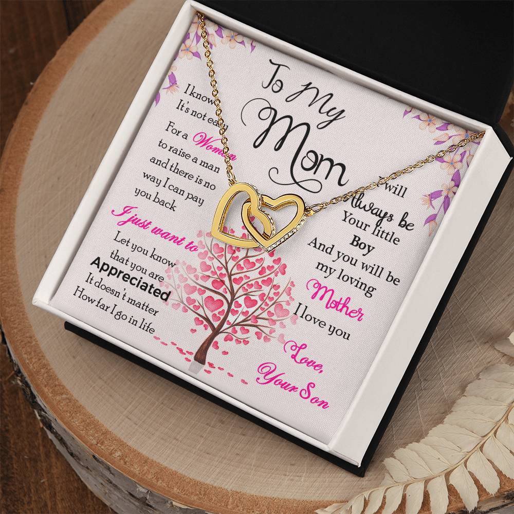 Mother'S Day Necklace Interlocking Hearts Necklace