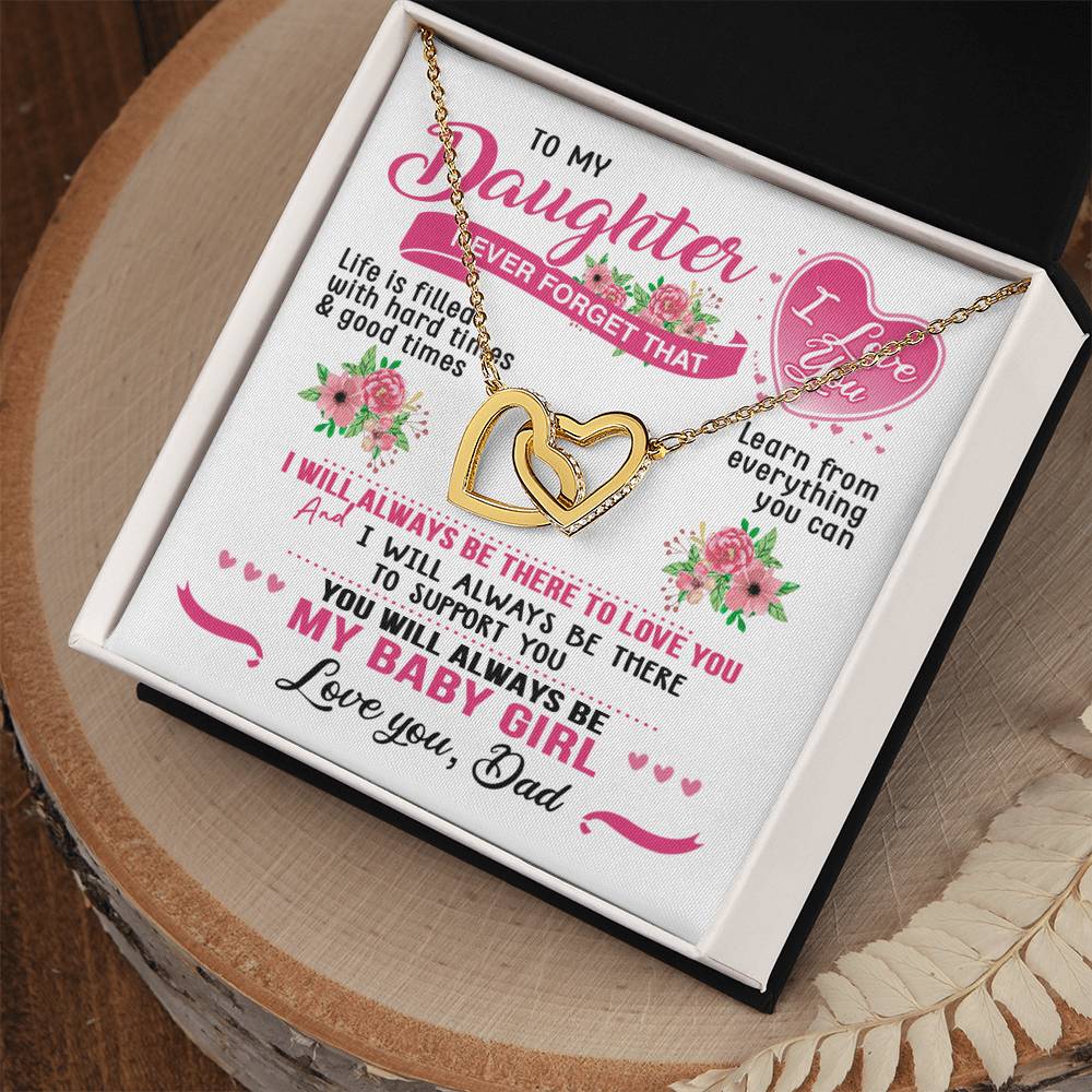 Daughter Dad Interlocking Hearts Necklace