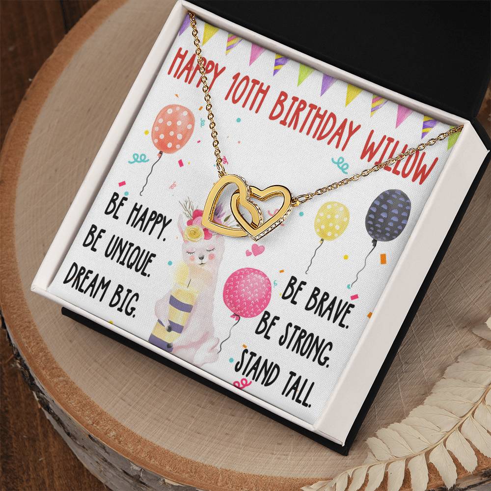 16. Happy 10Th Birthday Willow Interlocking Hearts Necklace