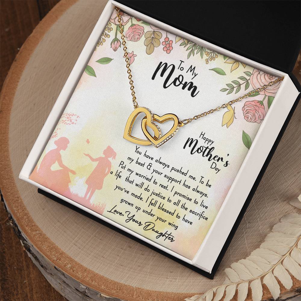 To My Mom Interlocking Hearts Necklace
