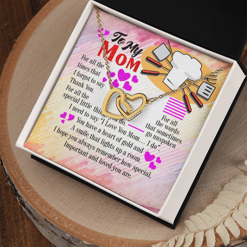 Chef'S Mom - Interlocking Heart Necklace Interlocking Hearts Necklace