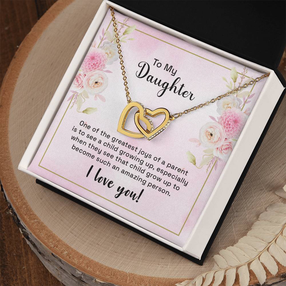 Daughter Gift From Mom Beautiful Two Hearts Interlocked Necklace For Daughter Interlocking Hearts Necklace