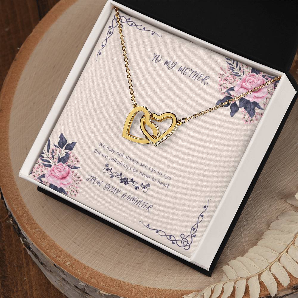 Heart To Heart Never-Ending Love Necklace From Daughter Interlocking Hearts Necklace