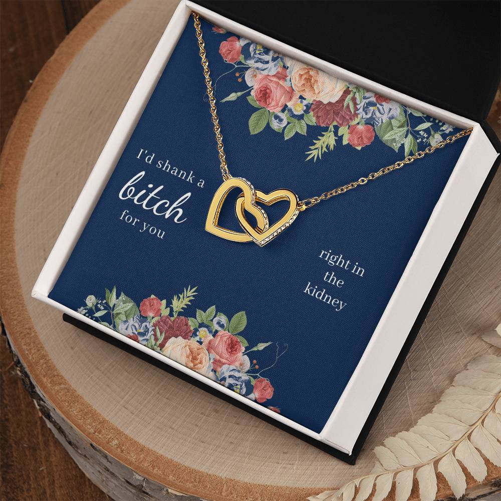 I'D Shank A Bitch For You Interlocked Hearts Necklace Interlocking Hearts Necklace