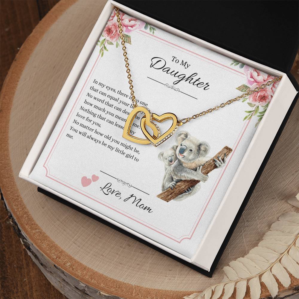 My Daughter In My Eyes - Hearts Necklace Interlocking Hearts Necklace