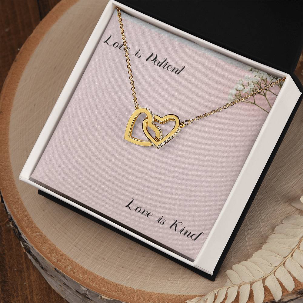 I Love You Necklace With Message Card Interlocking Hearts Necklace