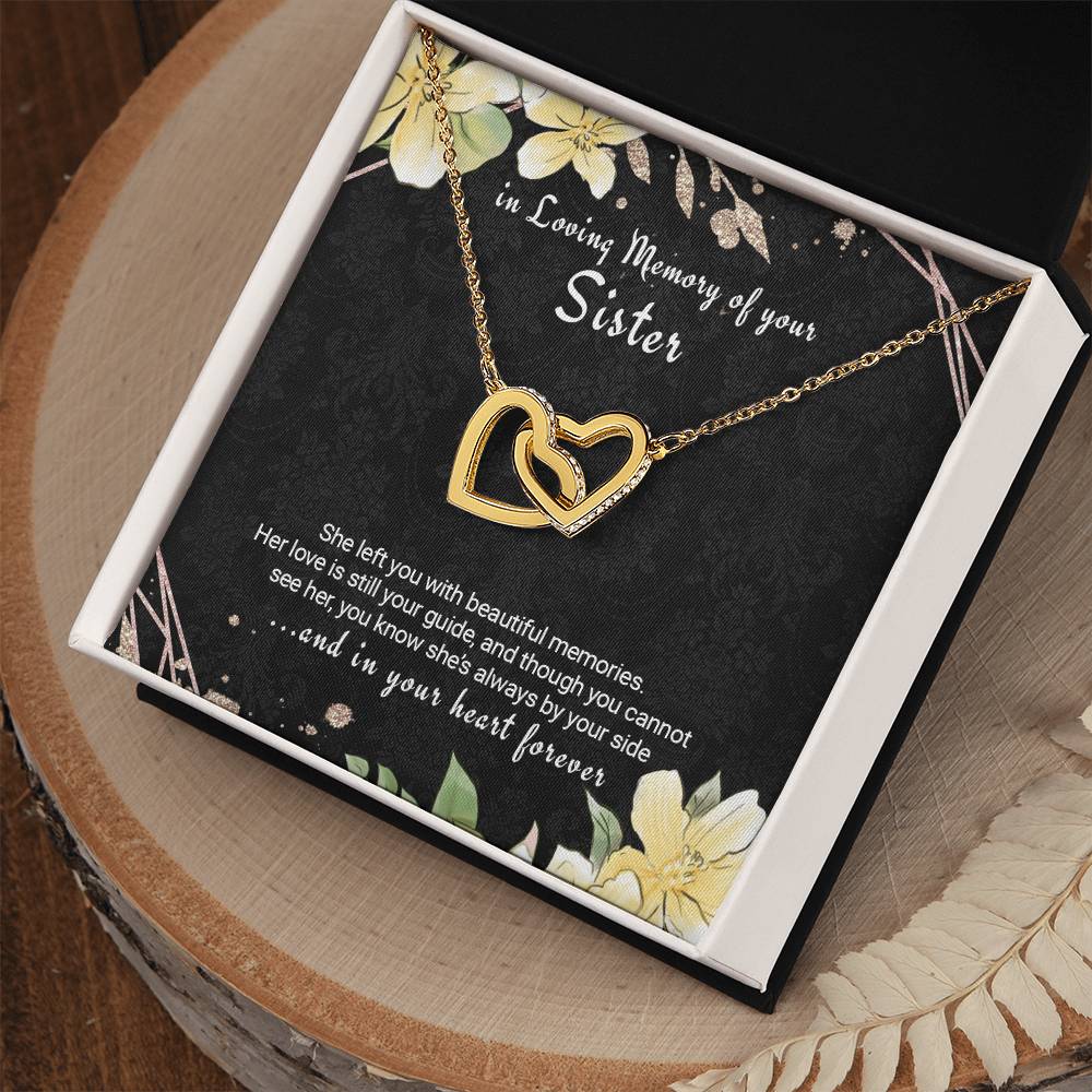 Sister Remembrance Necklace Twin Hearts Sympathy Gift For Loss Of Sister Interlocking Hearts Necklace