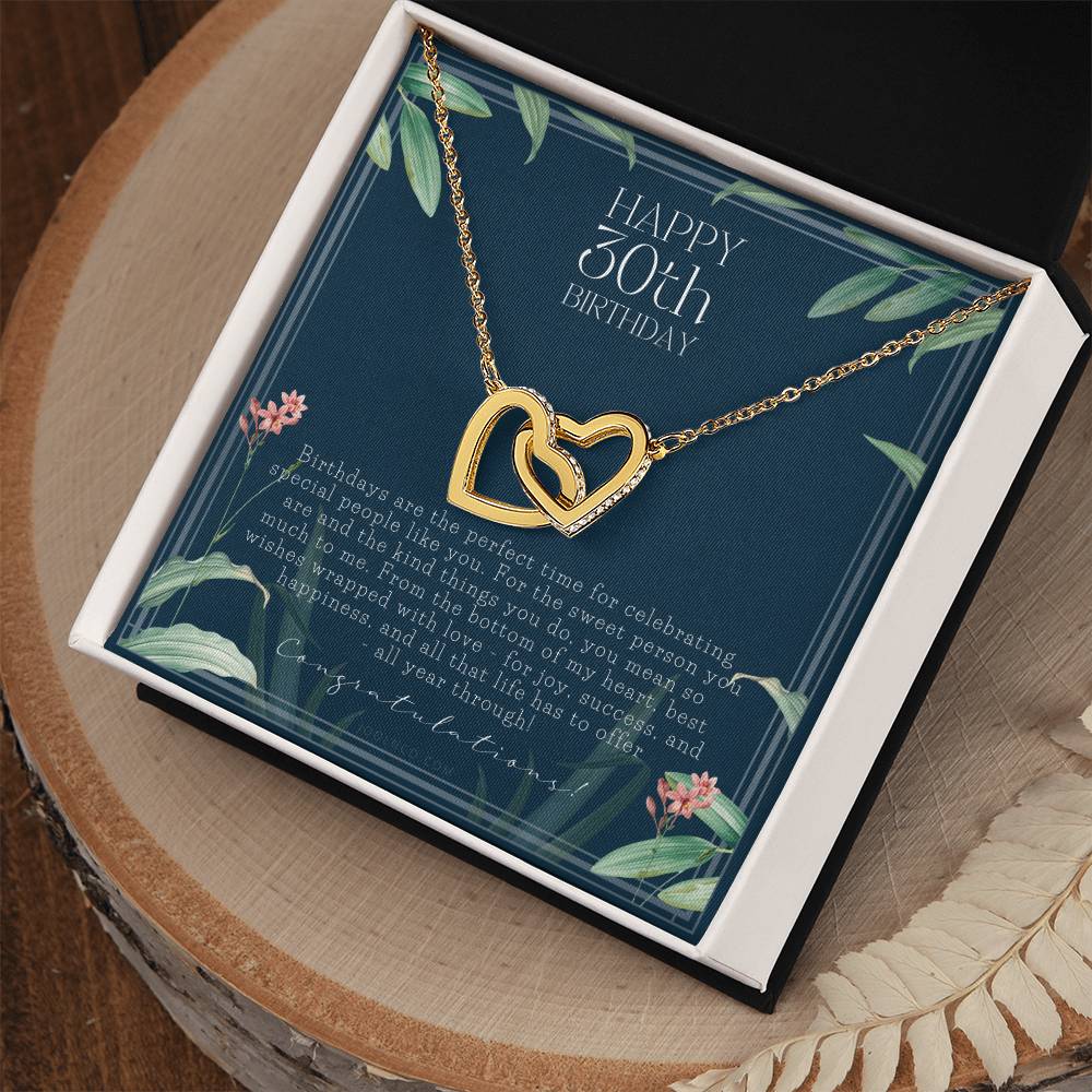 30Th Birthday Gifts For Women Necklace For Her 3 Decade Jewelry 30 Years Old 30Th Birthday Gift Necklace Jewelry Gift For Her Interlocking Hearts Necklace