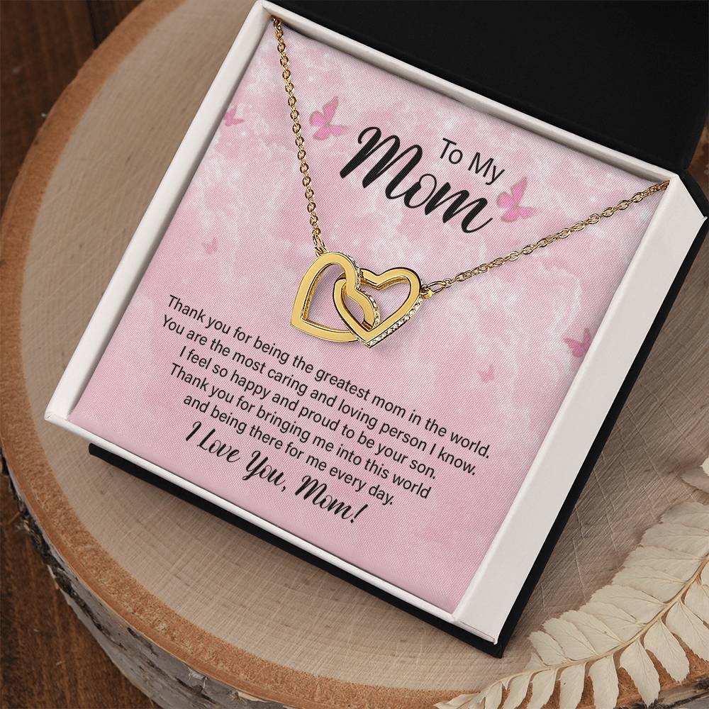 To My Boyfriend'S Mom Lovely Knot Necklace - Christmas Gift For Boyfriends Mom Pendant Necklace Mothers Day Gift For Boyfriends Interlocking Hearts Necklace