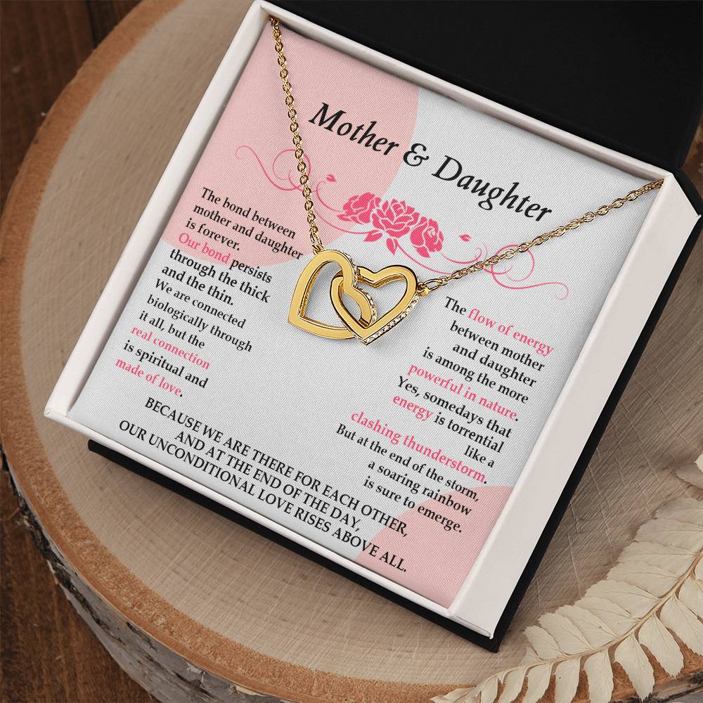 Gift For Mom - We Are Connected - Interlocking Interlocking Hearts Necklace