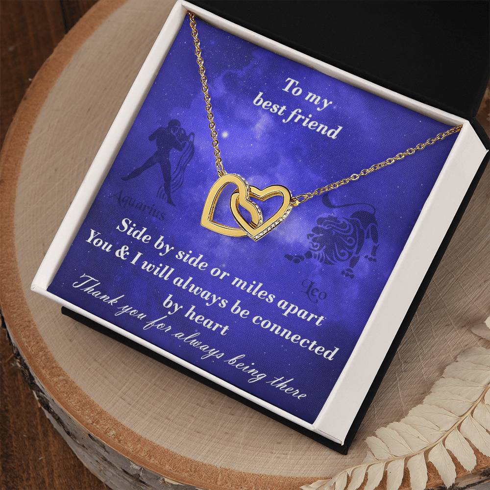Aquarius To Leo Best Friend Interlocked Hearts Necklace Interlocking Hearts Necklace