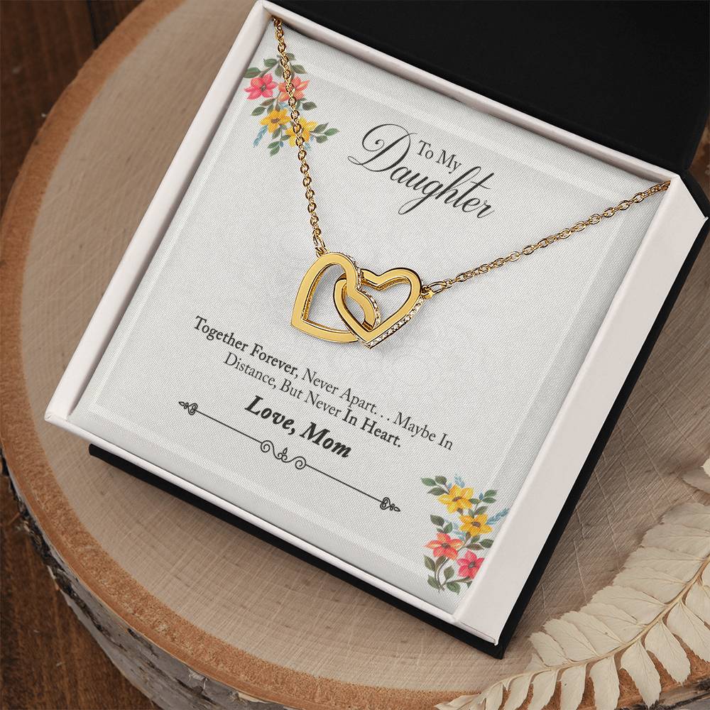Special Gift For Daughter- Interlock Heart Necklace- With Message Card! Interlocking Hearts Necklace