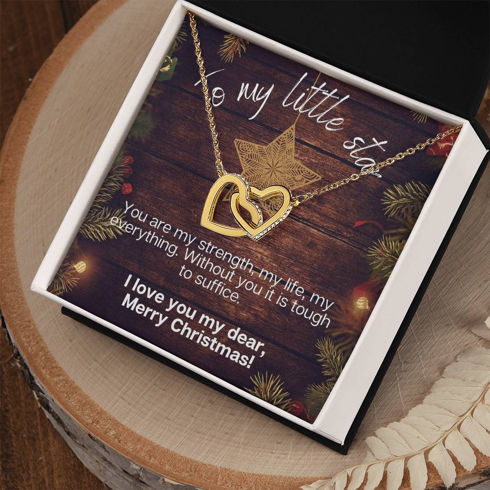 To My Little Star ⭐ - Perfect Christmas Gift 🎅🤶 Interlocking Hearts Necklace